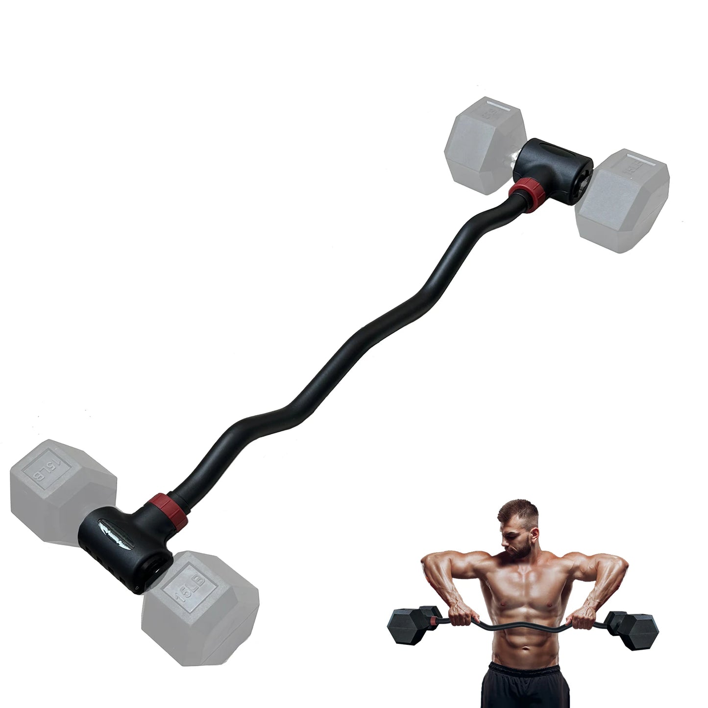 Adjustable Dumbbell Converter to Barbell Set and Kettlebell for Home Fitness