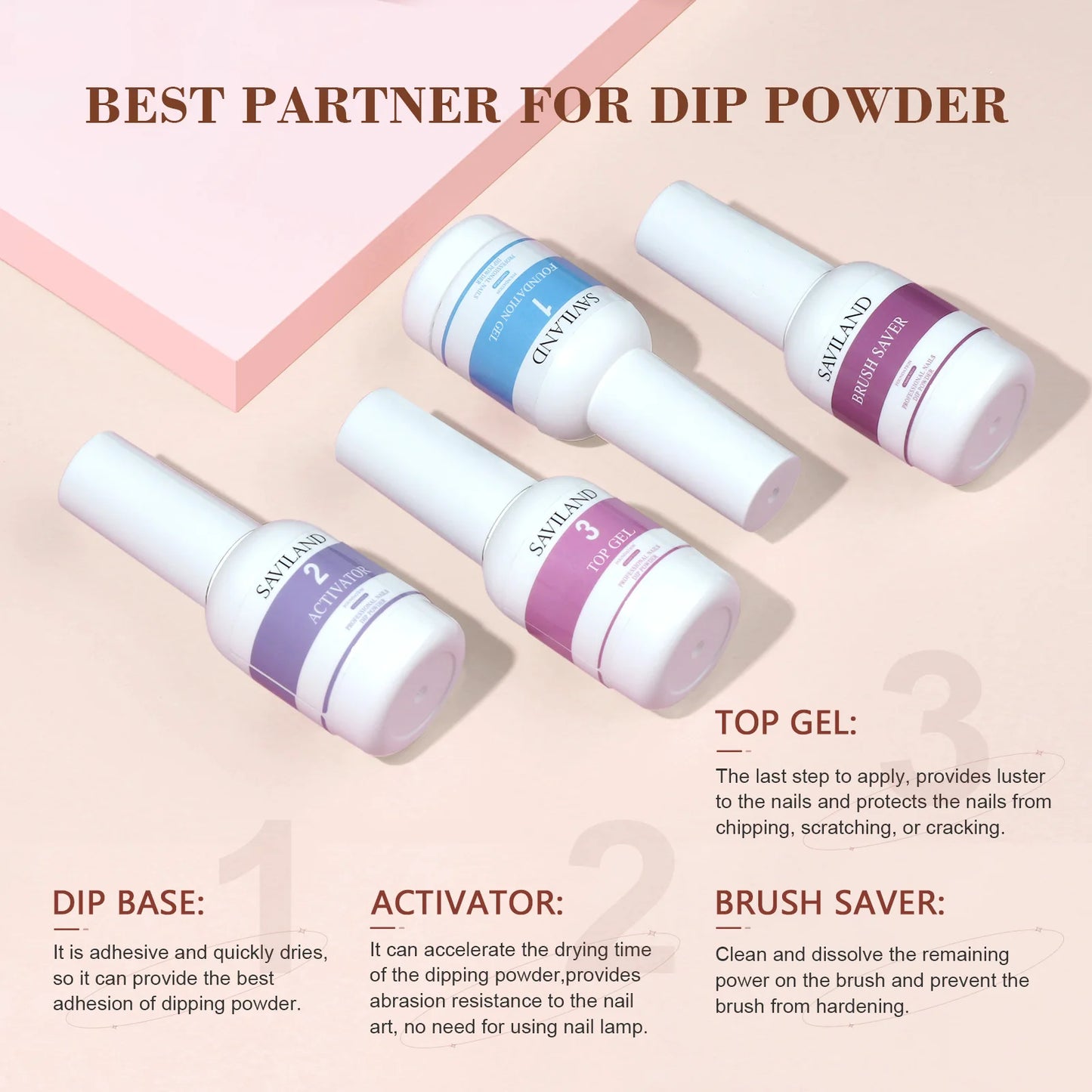 49pcs Dipping Nail Powder Kit Glitter Dip Powder Liquid Set .Nail Art Salon