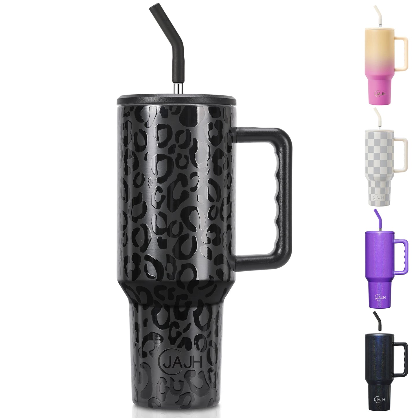 40oz Tumbler With Handle And Straw Lid,Insulated Stainless Steel Travel Coffee Cup