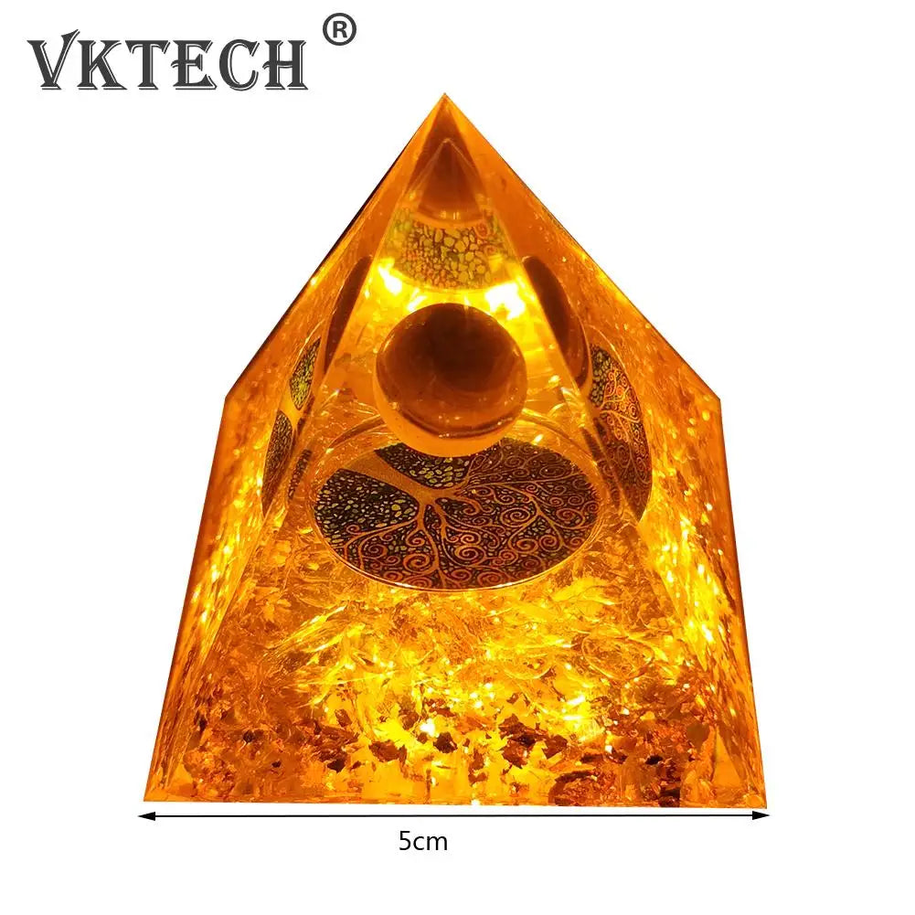 Energy Generator Orgone Pyramid Amethyst Peridot Healing