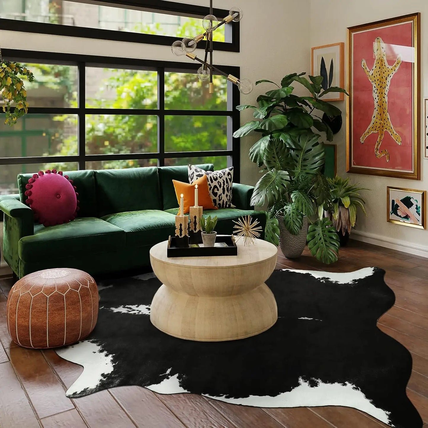 Fur Animal Cow Hide Carpet,Sturdy Cow Print Rugs, Western Decor