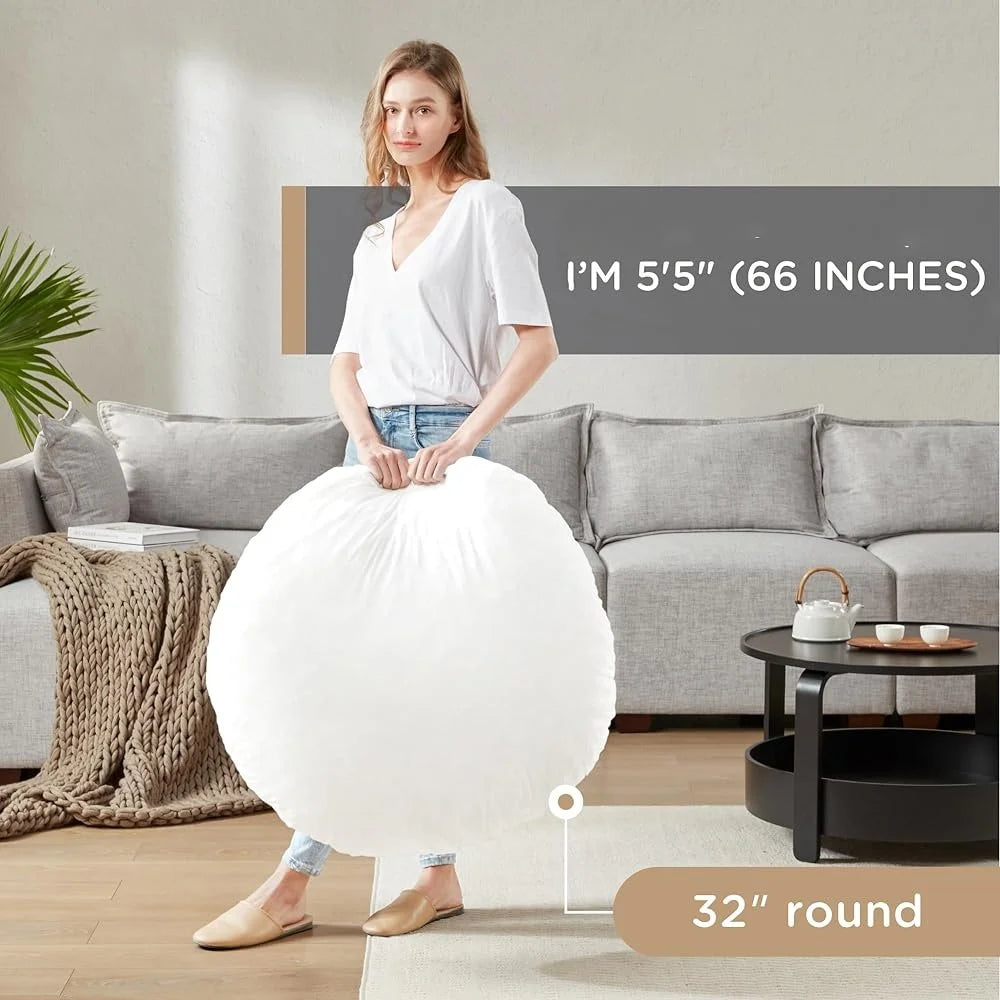 Large Round Floor Pillow Insert Thick Memory Foam Meditation Cushion Comfortable Seating Meditation Yoga Gift Unpacking