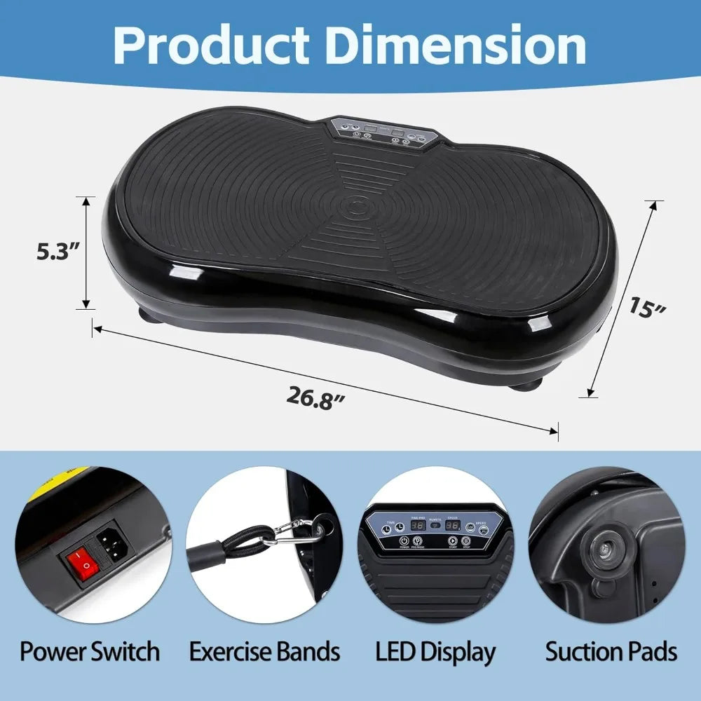 Vibration Plate Exercise Machine, Whole Body Workout Vibration Fitness Platform for Weight Loss, Toning Wellness, Home Gym Equi