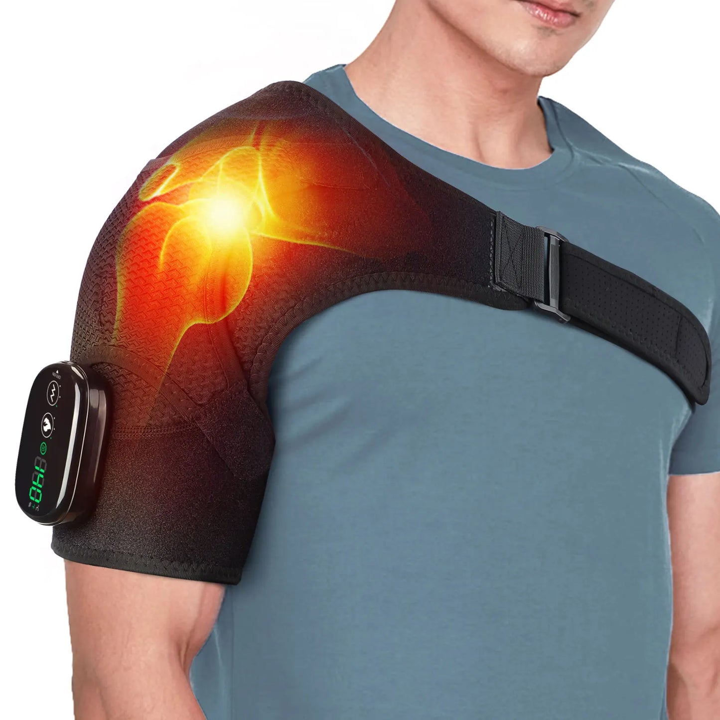 Electric Heating Pad Shoulder Vibration Massager Physiotherapy Arthritis Joint Pain Relief