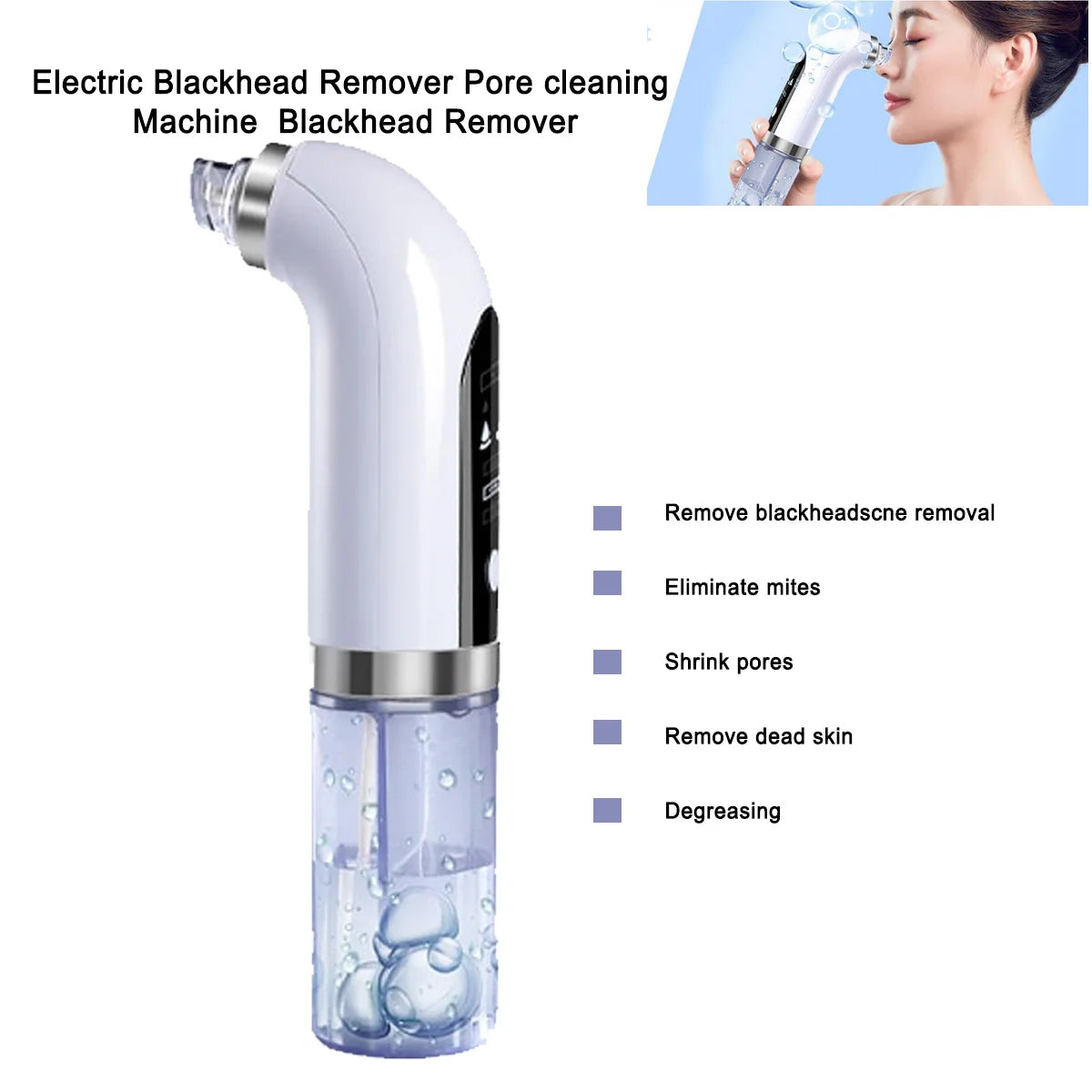 Blackhead Remover Pore Vacuum Cleaner Electric Micro Small Bubble Facial Cleasing Machine USB Rechargeable Beauty Device