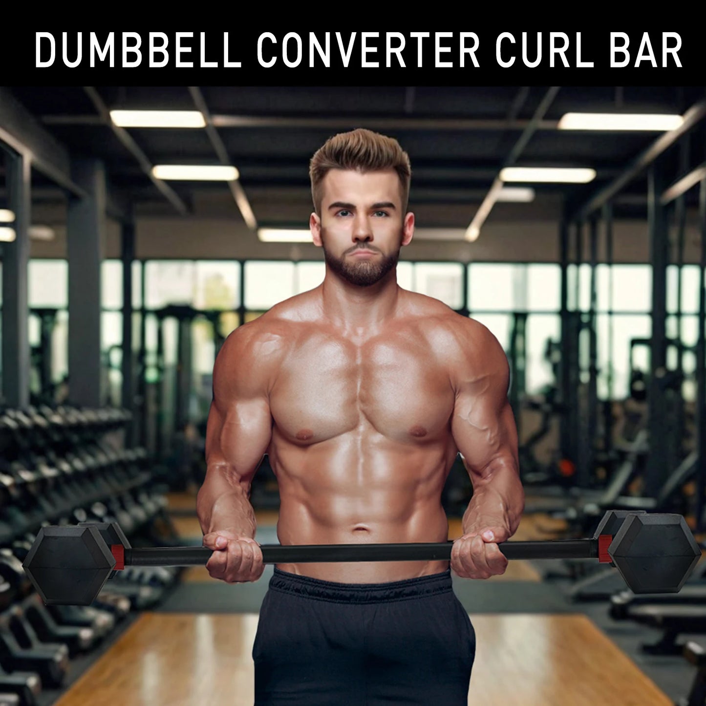 Adjustable Dumbbell Converter to Barbell Set and Kettlebell for Home Fitness
