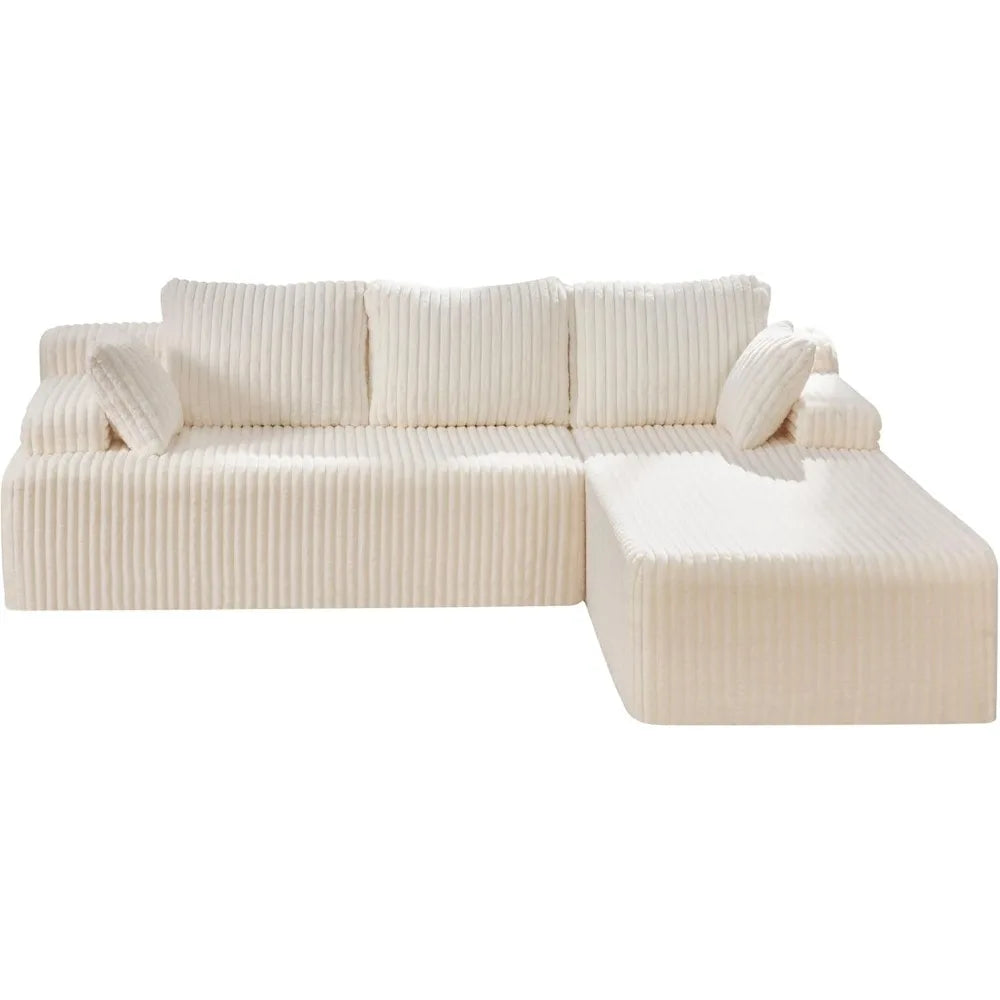 Sectional Sofa Couches 108" L-Shape Couch 3 Seat Modular Sofa Memory