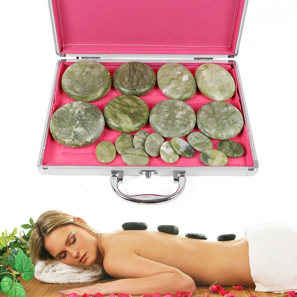Hot Stones Massage Set Basalt Hot Stones with Heater Box for Home Salon