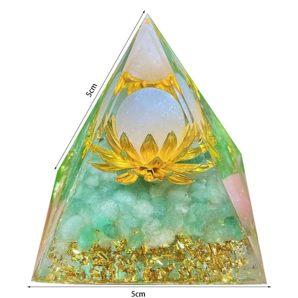 Energy Generator Orgone Pyramid Amethyst Peridot Healing