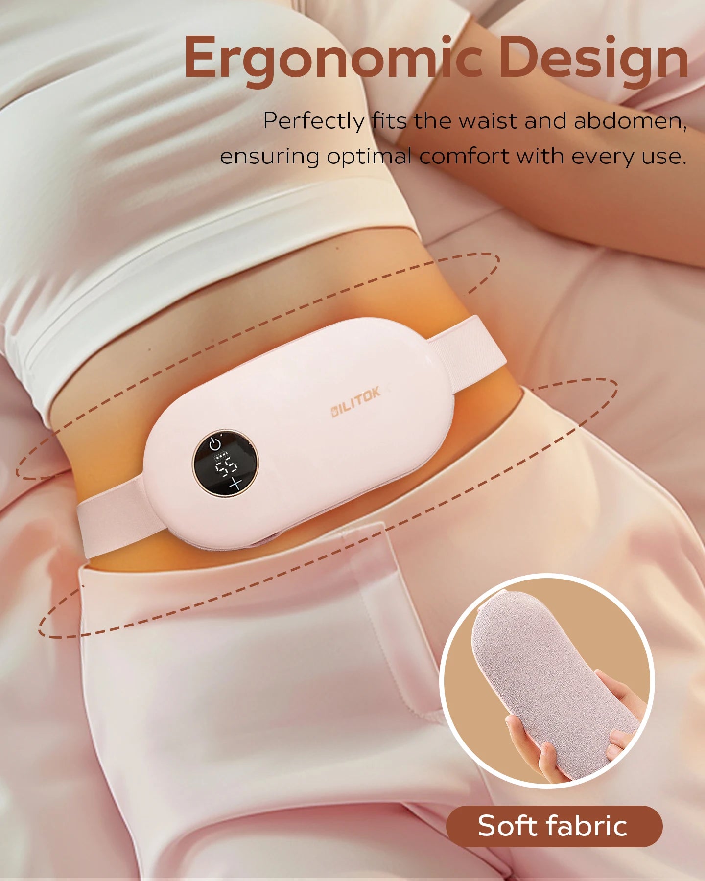 Portable heating pad, heating pad for period cramps, Fast Heating Pad Wearable