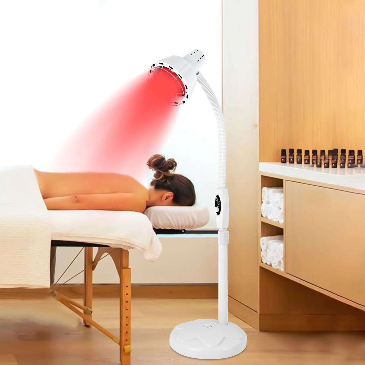 Infrared Light Therapeutic Lamp Single/Double Head Electric Heating Lamp Adjustable Pain Relief