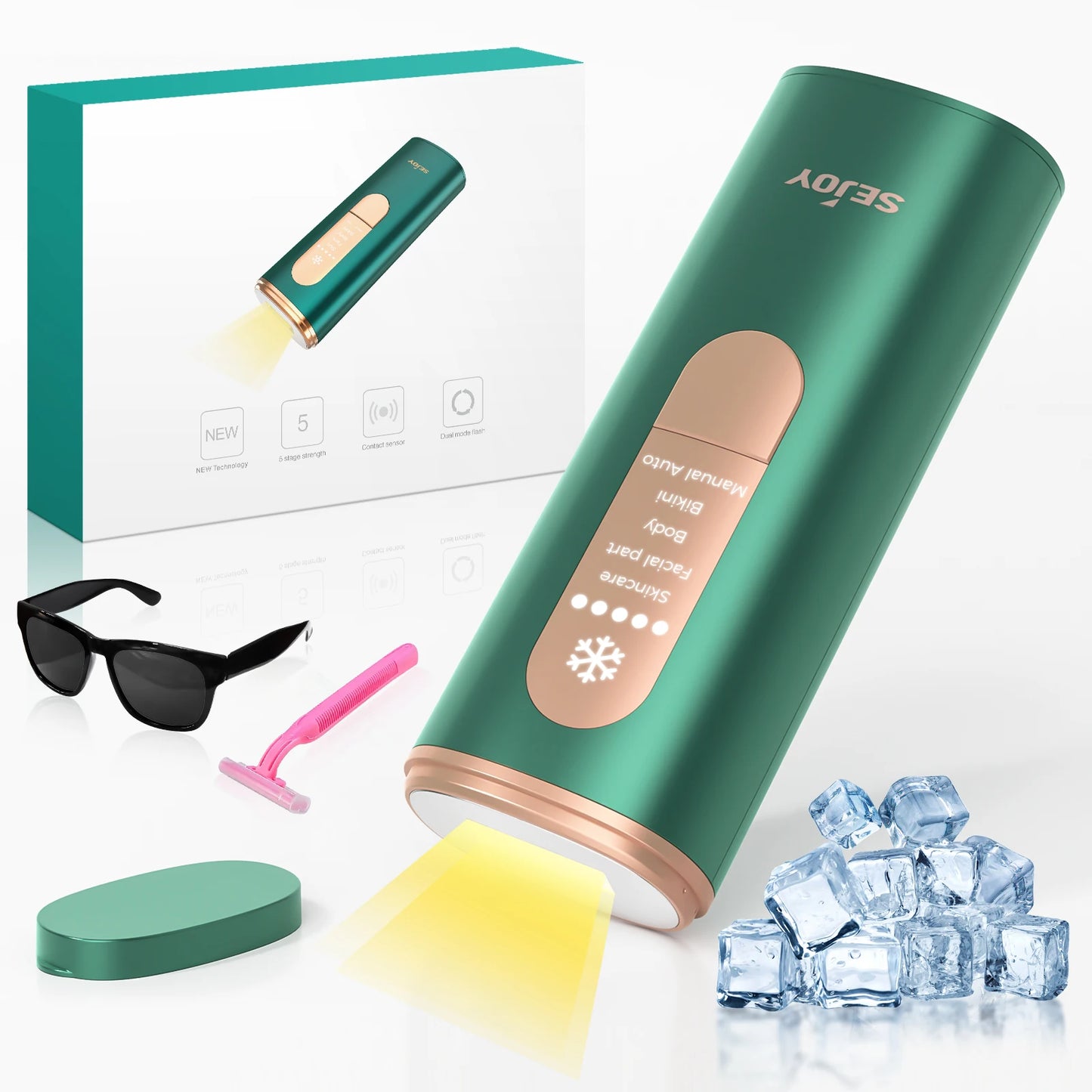 Portable Laser - Painless, Permanent Hair Removal for Women’s Full Body,Bikini,Leg, Face,Underarm