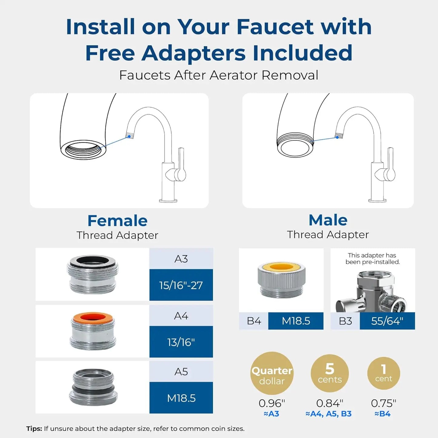 Waterdrop Countertop Water Filter,Stainless Steel Faucet