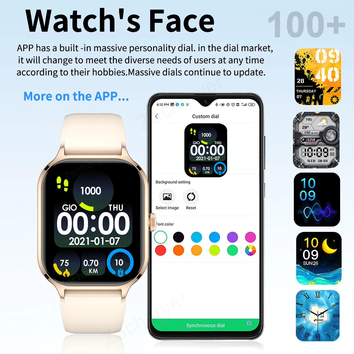 Smart Watch, Wireless Dialing, Multiple Sport Modes, iPhone/Android