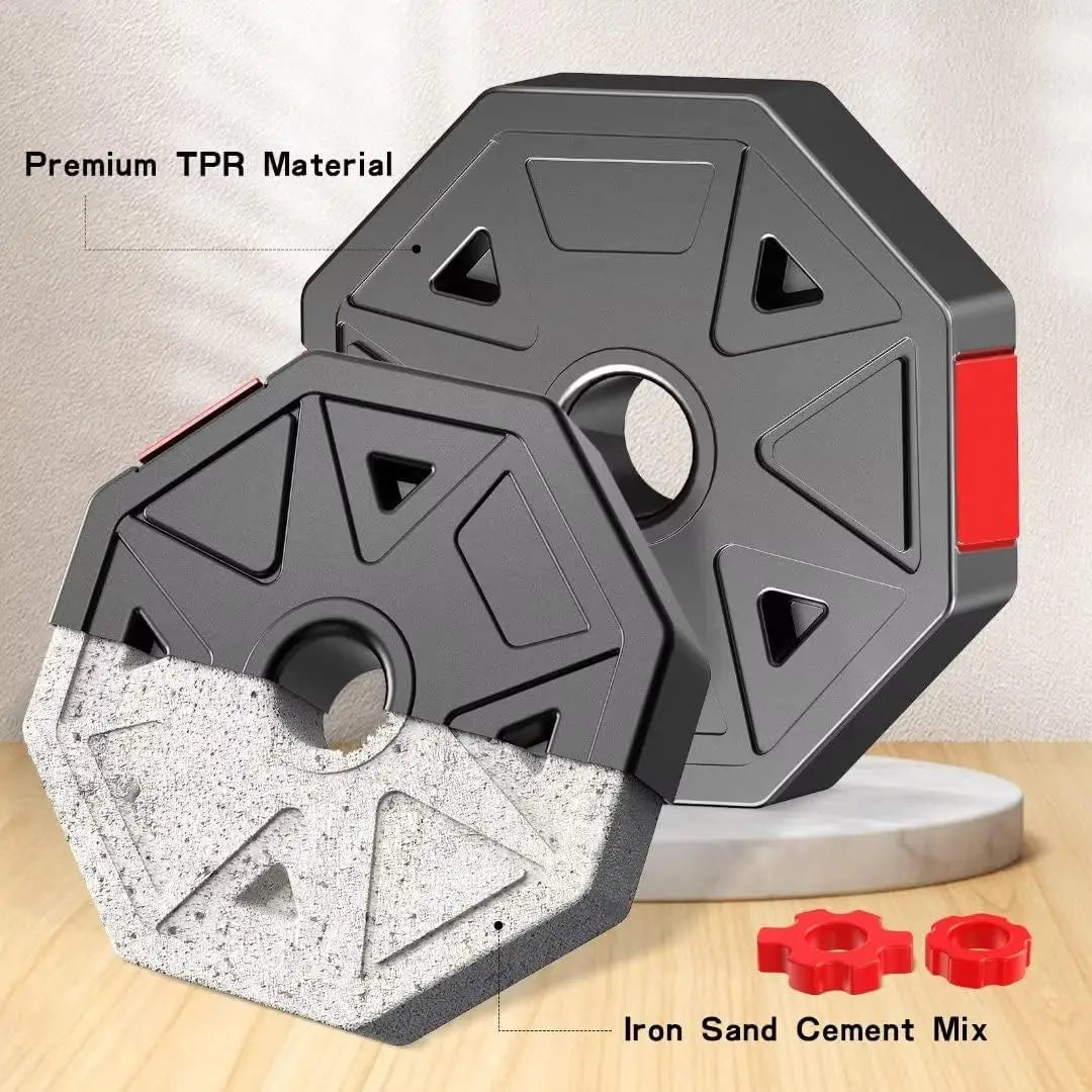 Adjustable Dumbbell to Barbell Fitness Set – 44lbs Anti-Slip Grip, 3-in-1