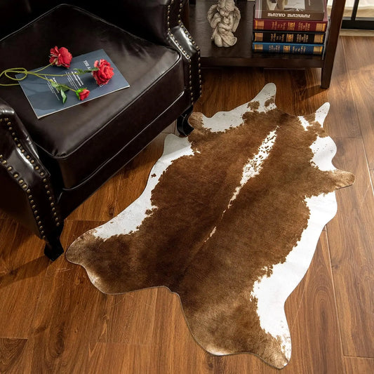 Fur Animal Cow Hide Carpet,Sturdy Cow Print Rugs,   Western Decor
