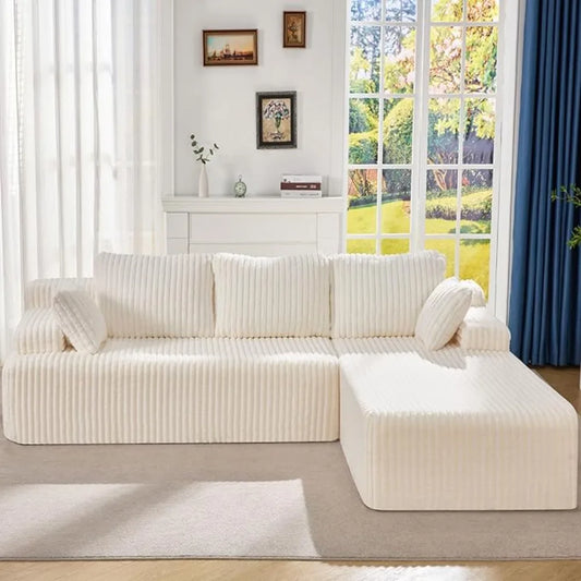 Sectional Sofa Couches 108" L-Shape Couch 3 Seat Modular Sofa Memory