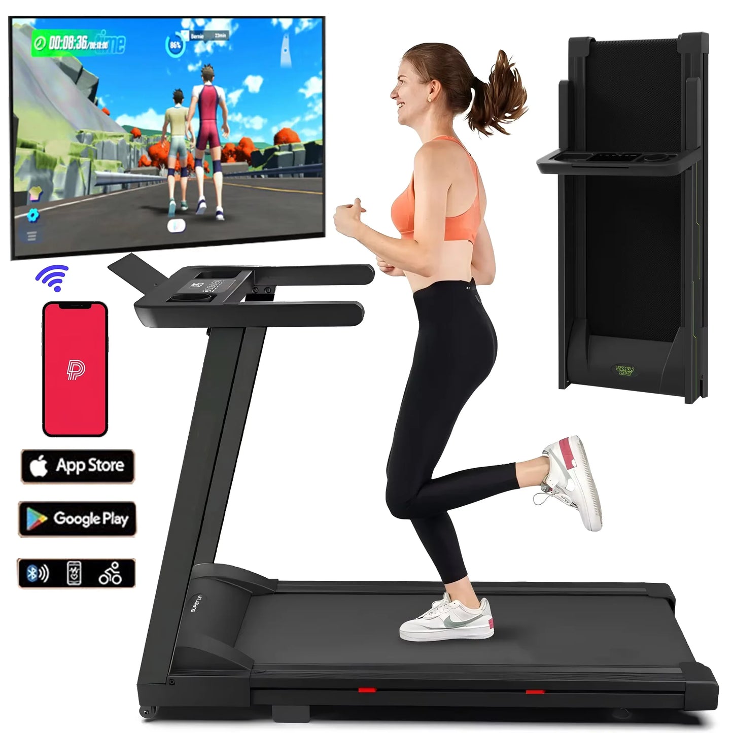 Treadmills Electric Remote Control Foldable Running Walkingpad for Home Portable