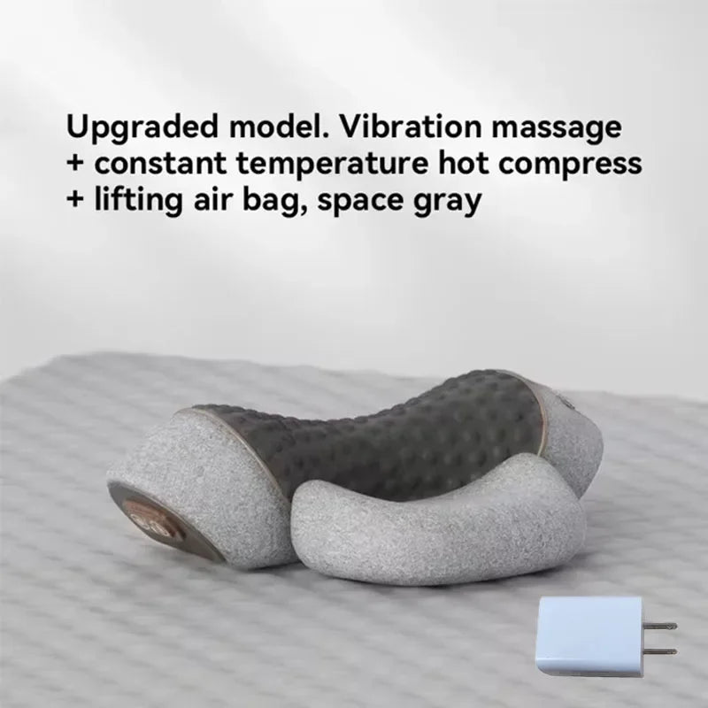 Okayso Electric Massager Cervical Pillow Hot Compress Vibration Massage Neck Traction Relax Sleeping Pillow Spine Support Normal