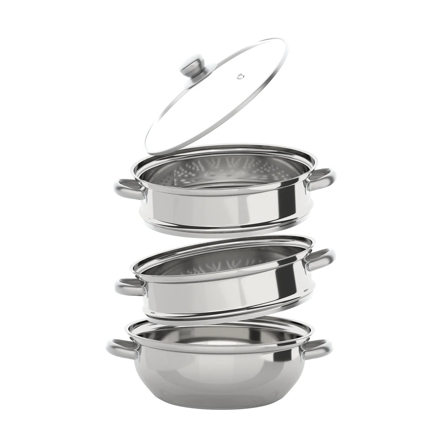 Stainless Steel Steamer 28cm Overlapping Steaming Pot Cookware
