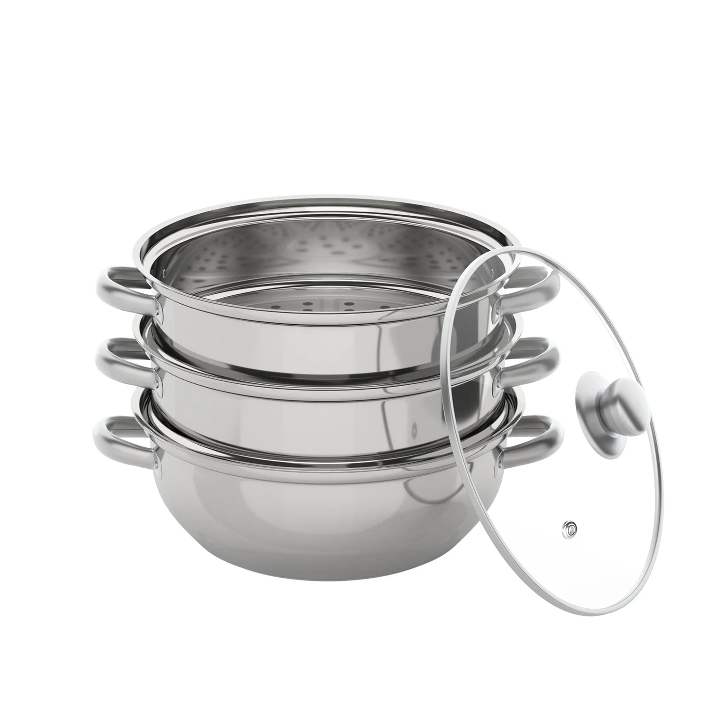 Stainless Steel Steamer 28cm Overlapping Steaming Pot Cookware