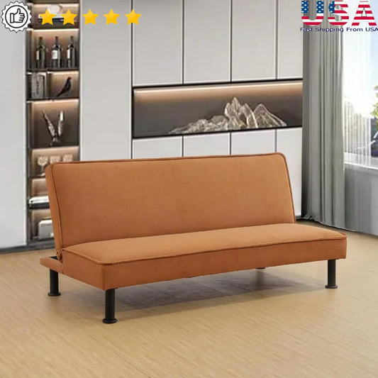 Convertible Futon Sofa Bed Adjustable Loveseat Couch. Sleeper Comfortable Space-Saving