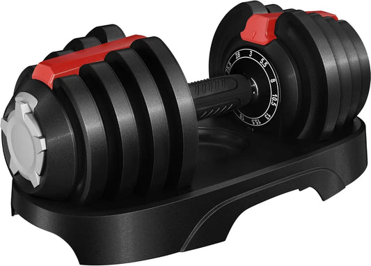 Adjustable Dumbbell Set 28 BS Adjustable Dumbbells Fast Adjust Dumbbell Weight Set with Anti Slip Handle and Tray for Men/Women