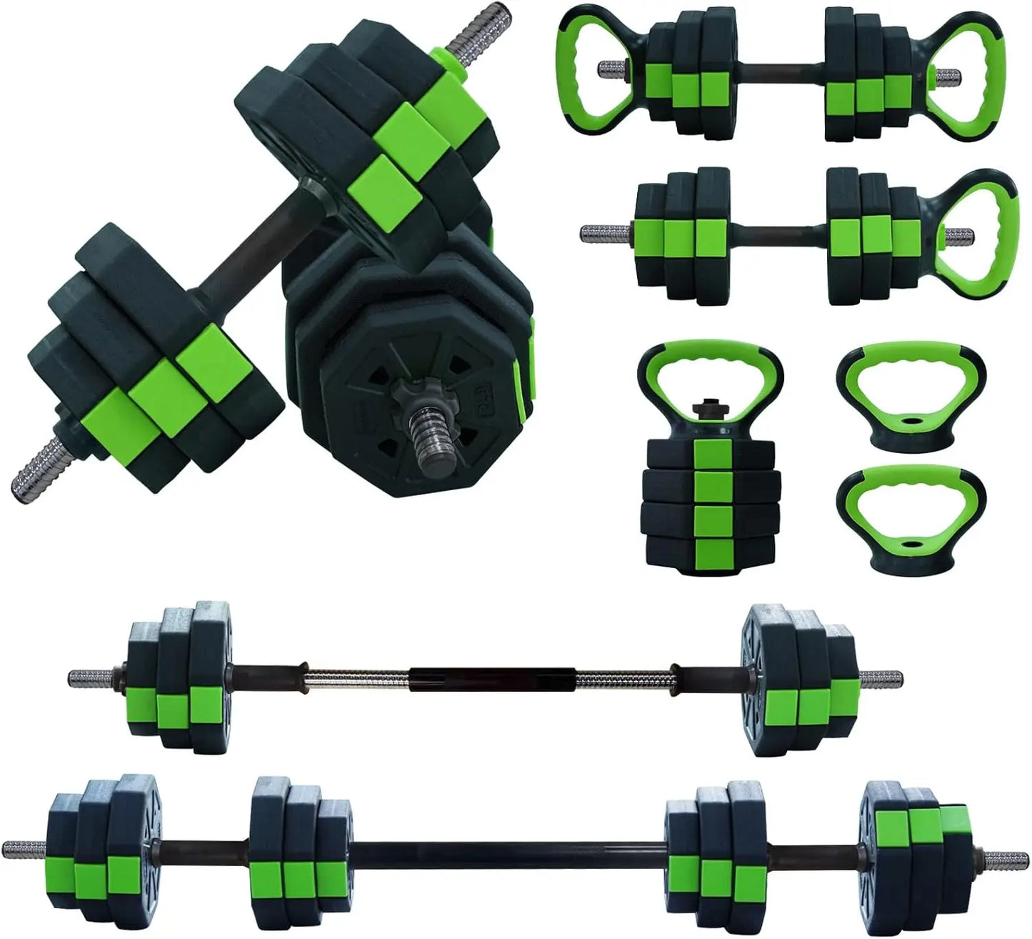 4 in 1 Adjustable Dumbbell Set,44lbs Weight Set with Iron Handle