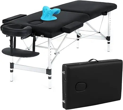 84-Inch Adjustable Portable Massage Table with Neck Stretcher for Massage, Beauty, and Tattoo Services