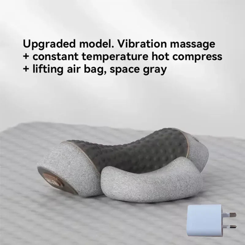 Okayso Electric Massager Cervical Pillow Hot Compress Vibration Massage Neck Traction Relax Sleeping Pillow Spine Support Normal