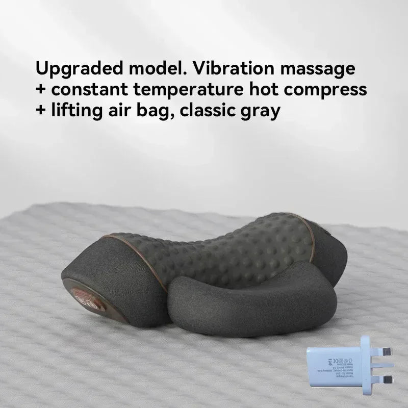 Okayso Electric Massager Cervical Pillow Hot Compress Vibration Massage Neck Traction Relax Sleeping Pillow Spine Support Normal