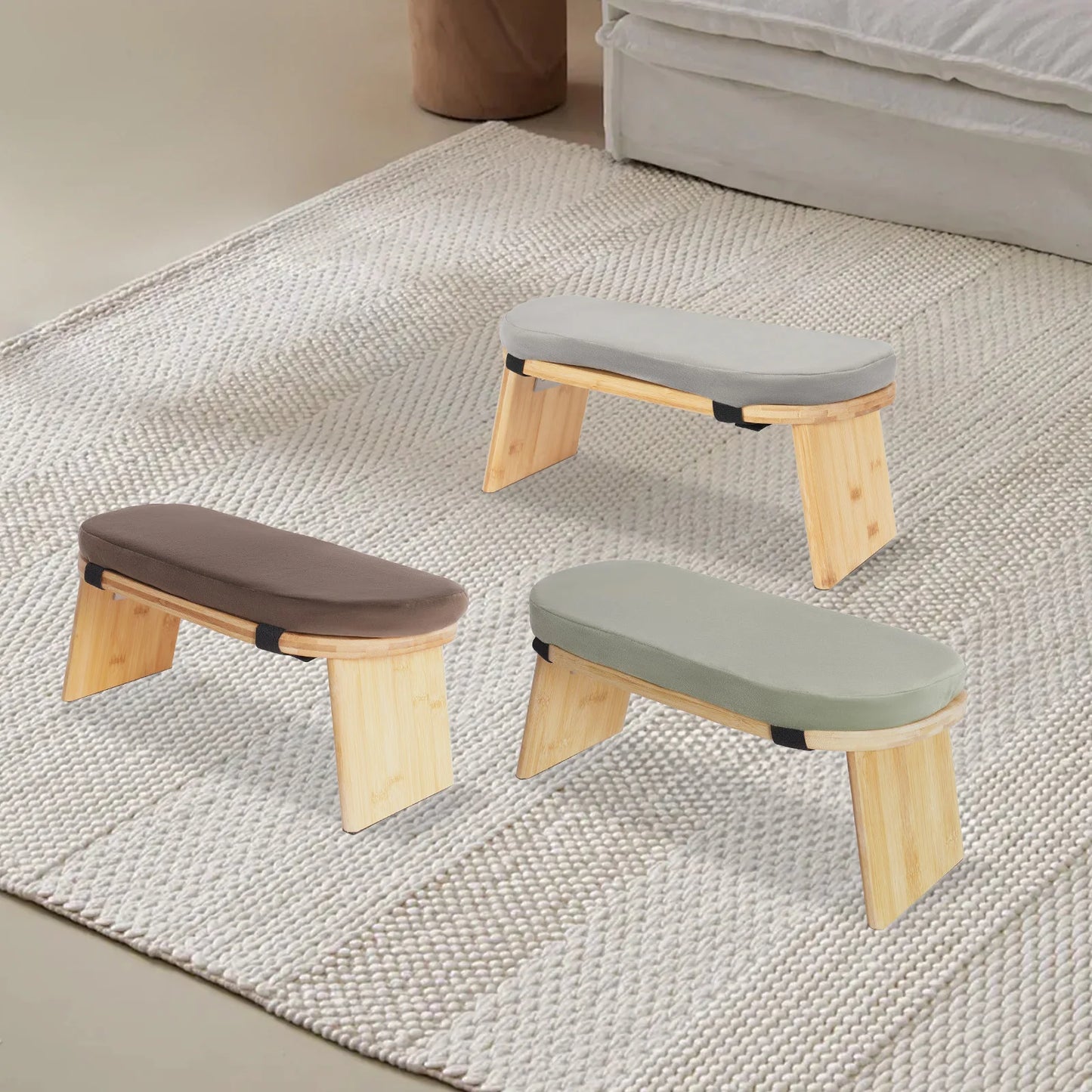 Modern Meditation Bench Foldable& Ergonomic Meditation Stool Yoga Bench Prayer Bench With Carrying Bag