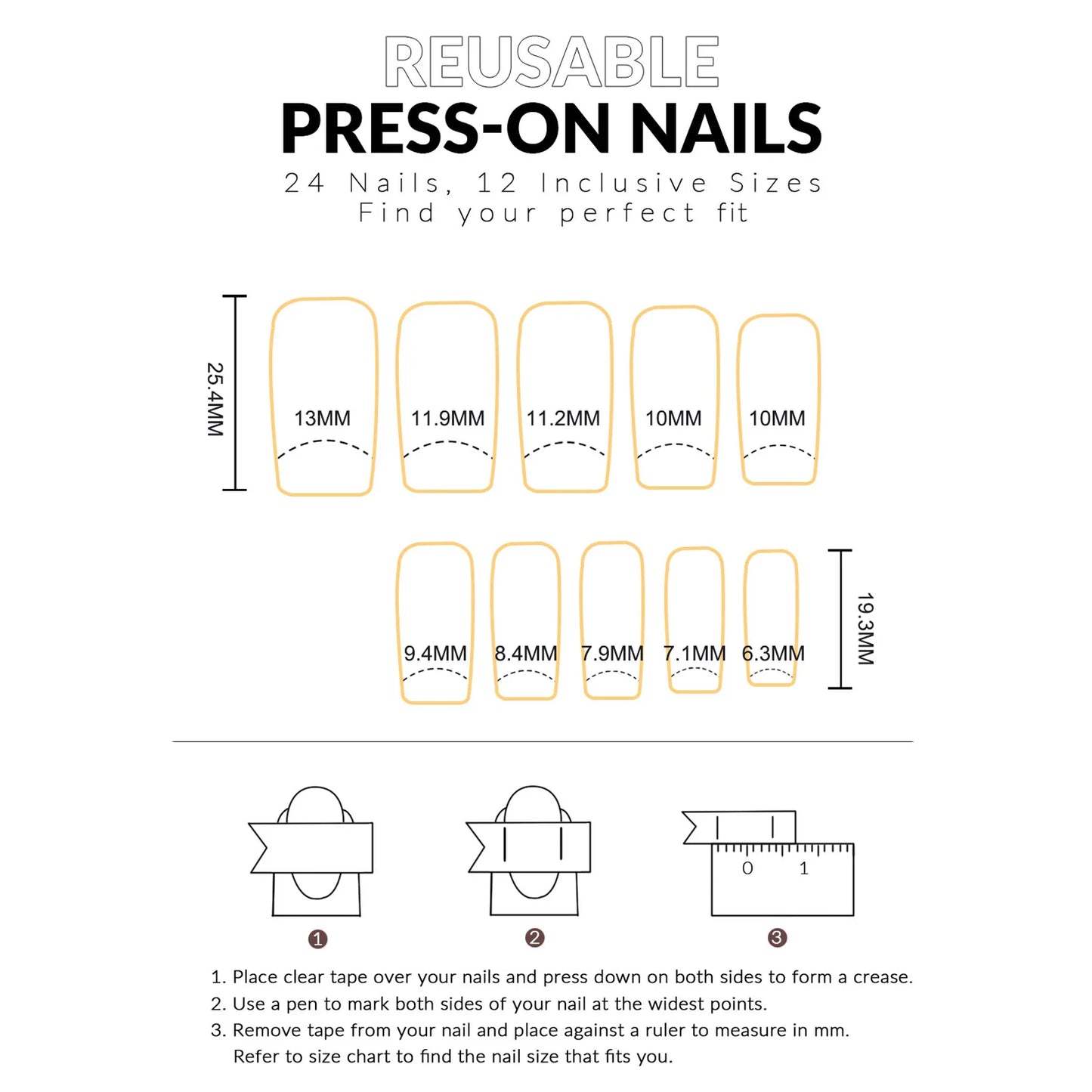 French Pink Press on Nails, Reusable False Nails