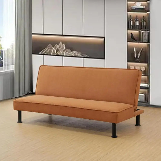 Convertible Futon Sofa Bed Adjustable Loveseat Couch. Sleeper Comfortable Space-Saving