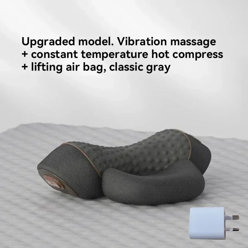 Okayso Electric Massager Cervical Pillow Hot Compress Vibration Massage Neck Traction Relax Sleeping Pillow Spine Support Normal