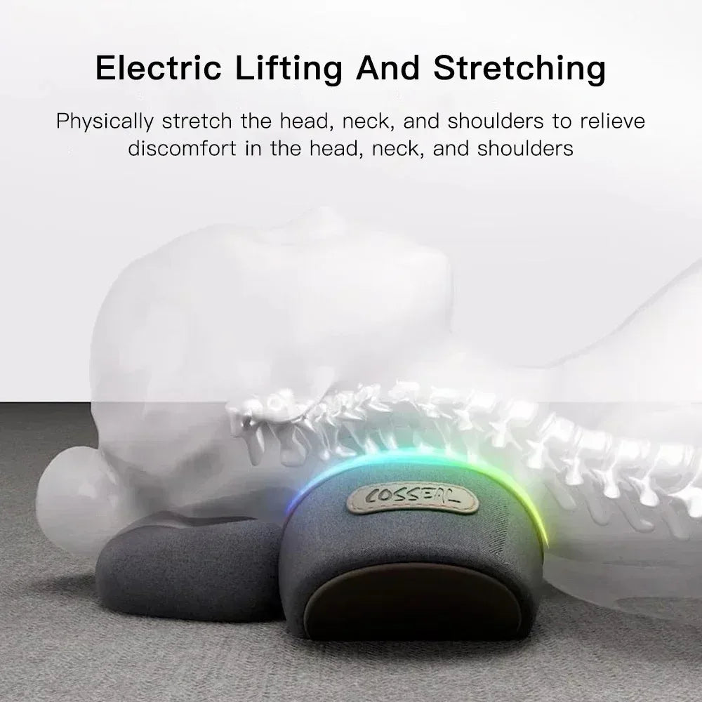 Okayso Electric Massager Cervical Pillow Hot Compress Vibration Massage Neck Traction Relax Sleeping Pillow Spine Support Normal