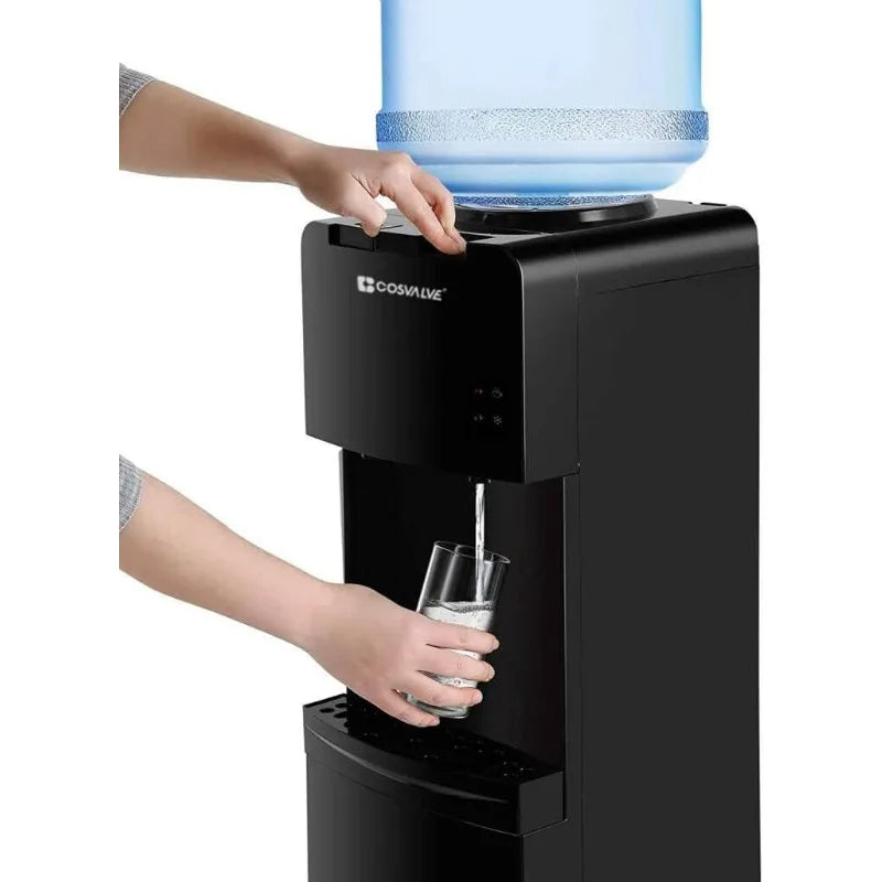 Water Coolers 5 Gallon Top Load,Hot/Cold Water Cooler Dispenser, Energy Saving Freestanding w Safety Lock