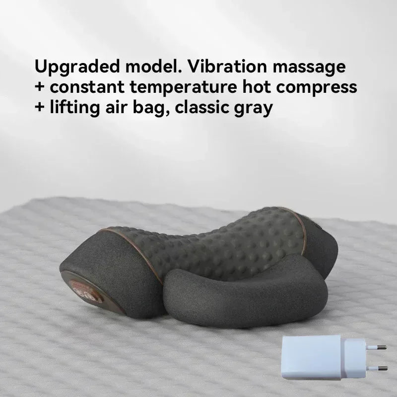 Okayso Electric Massager Cervical Pillow Hot Compress Vibration Massage Neck Traction Relax Sleeping Pillow Spine Support Normal