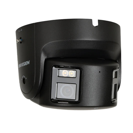 Panoramic ColorVu Turret,Security Double Lens Color Night Built-in Mic Speaker