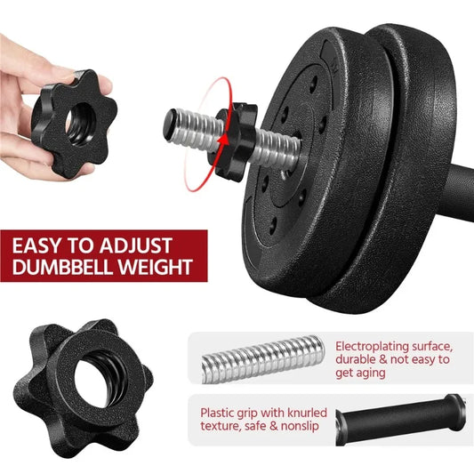 Alden Design 66 lb. Adjustable Dumbbell Free Weight Set, Black