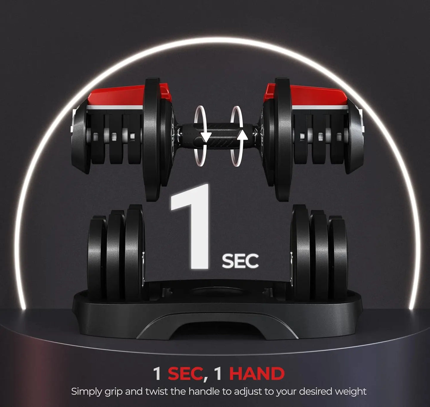 Adjustable Dumbbell Set 28 BS Adjustable Dumbbells Fast Adjust Dumbbell Weight Set with Anti Slip Handle and Tray for Men/Women