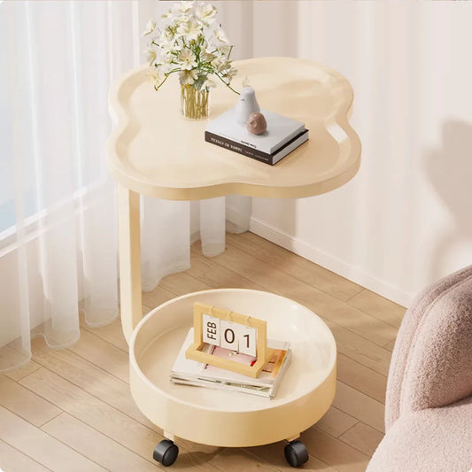 Unique coffee table for bedroom or living room on wheels