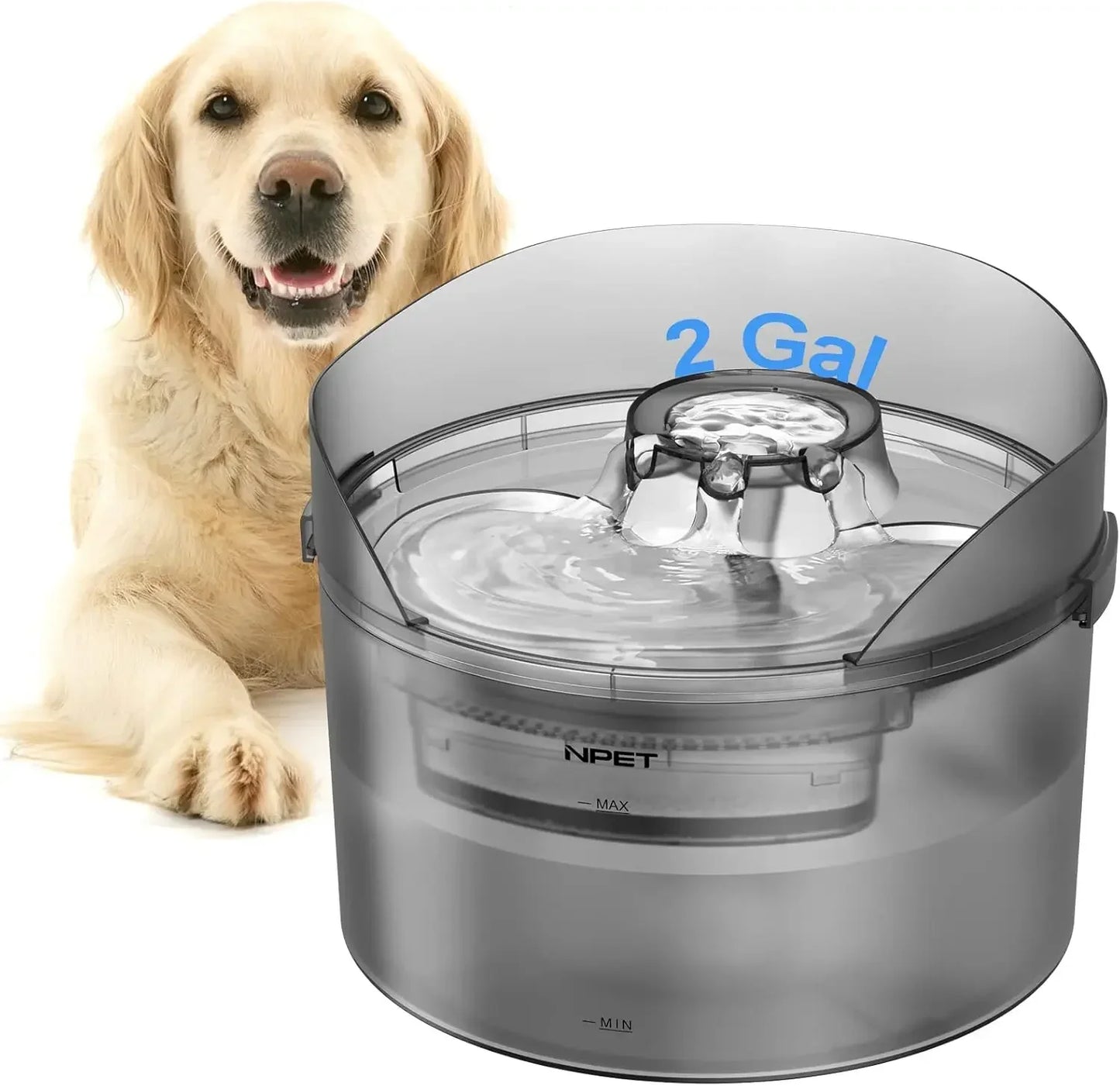Dog Water Fountain, 2 Gallon Large Automatic Dog Water Dispenser