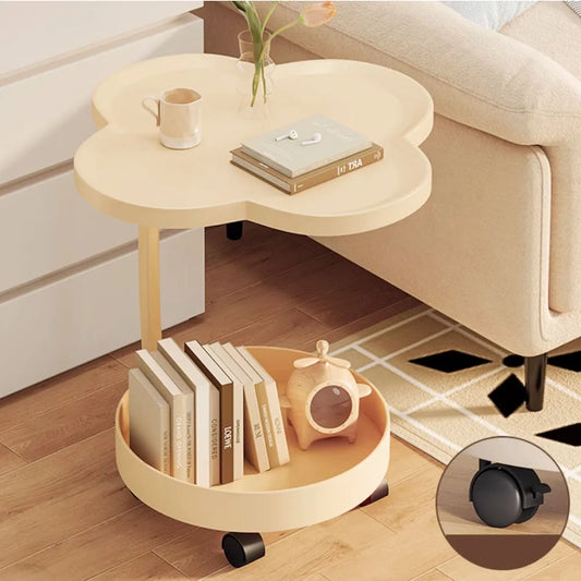 Unique coffee table for bedroom or living room on wheels