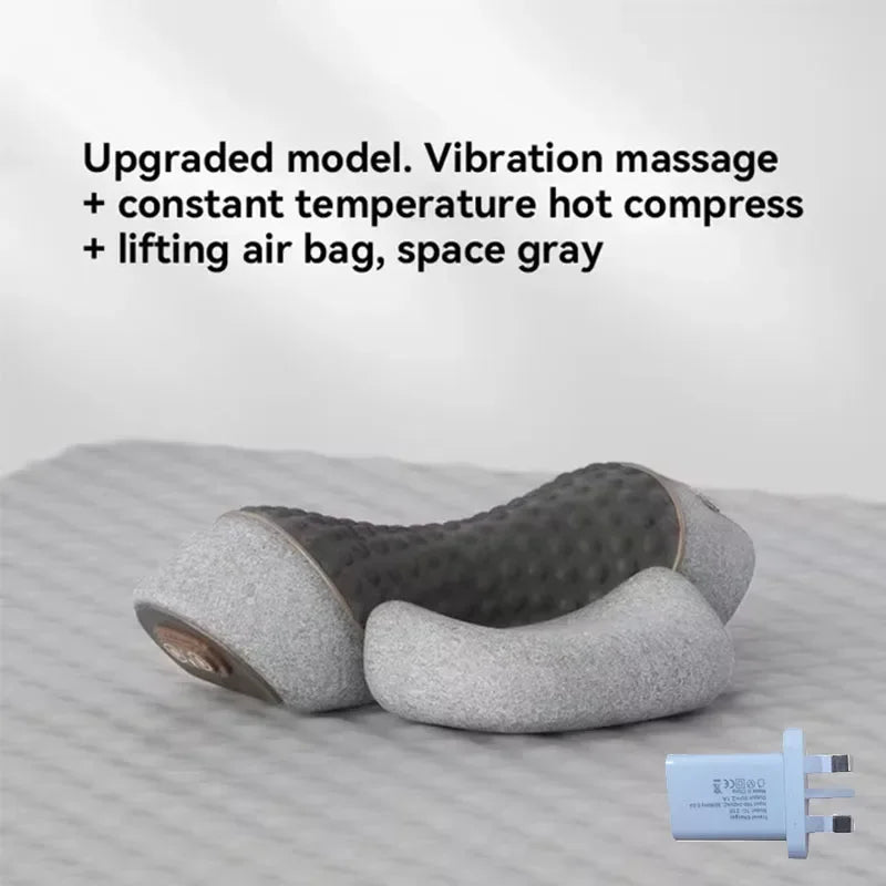 Okayso Electric Massager Cervical Pillow Hot Compress Vibration Massage Neck Traction Relax Sleeping Pillow Spine Support Normal