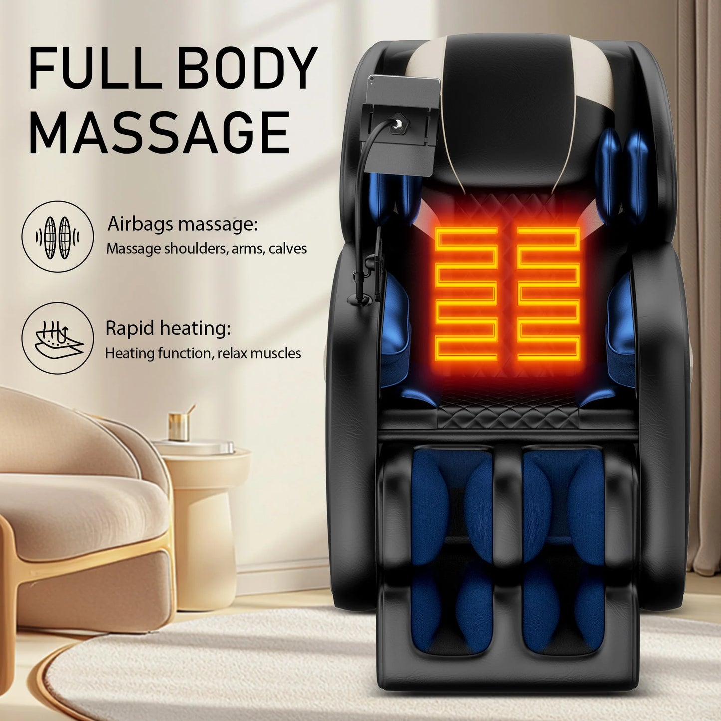 Zero Gravity Full Body Massage with Heating and foot roller