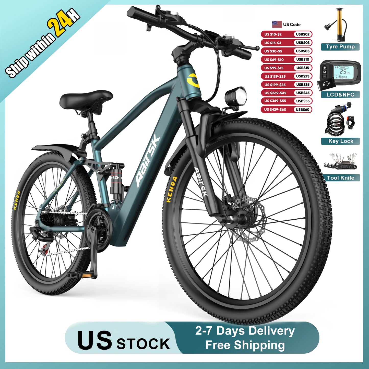 E bike Adults 26/24 Inch Tires Electric Bicycle Shimano 21-Speed City E Bikes Mountain