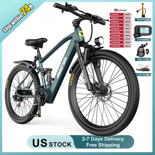 E bike Adults 26/24 Inch Tires Electric Bicycle Shimano 21-Speed City E Bikes Mountain