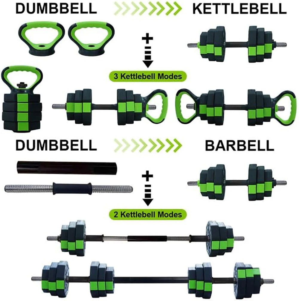 4 in 1 Adjustable Dumbbell Set,44lbs Weight Set with Iron Handle