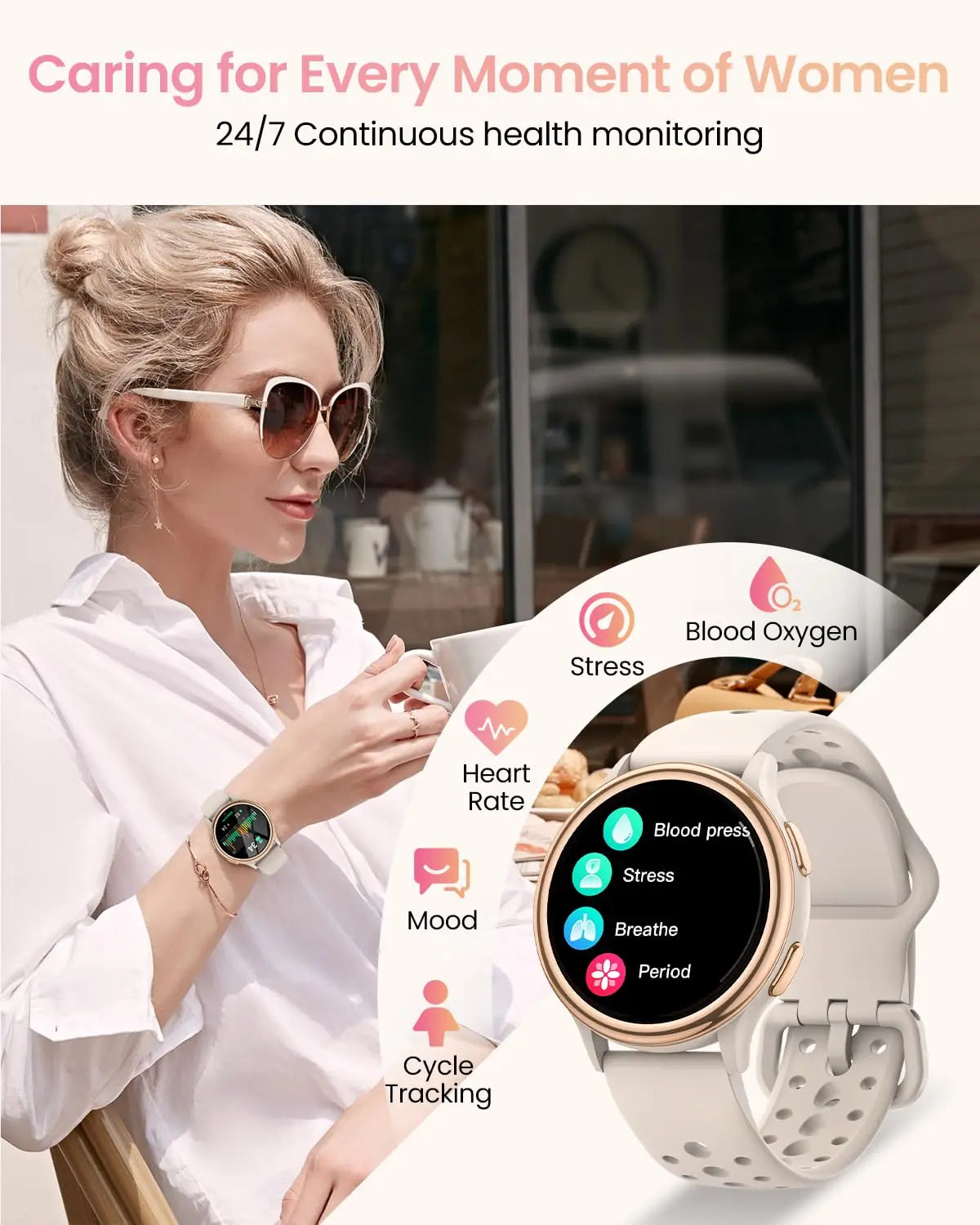 Smart Watches for Women, Fitness Tracker Smartwatch for iPhone ＆ Android